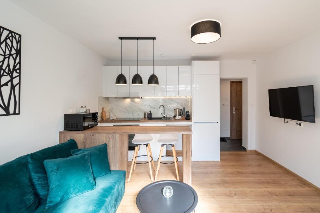 Kuchyň nebo kuchyňský kout v ubytování Apartmány Oravskie