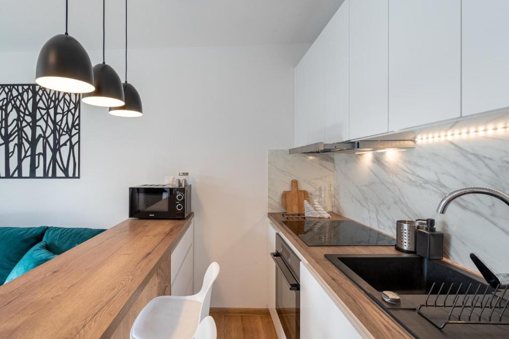 Kuchyň nebo kuchyňský kout v ubytování Apartmány Oravskie