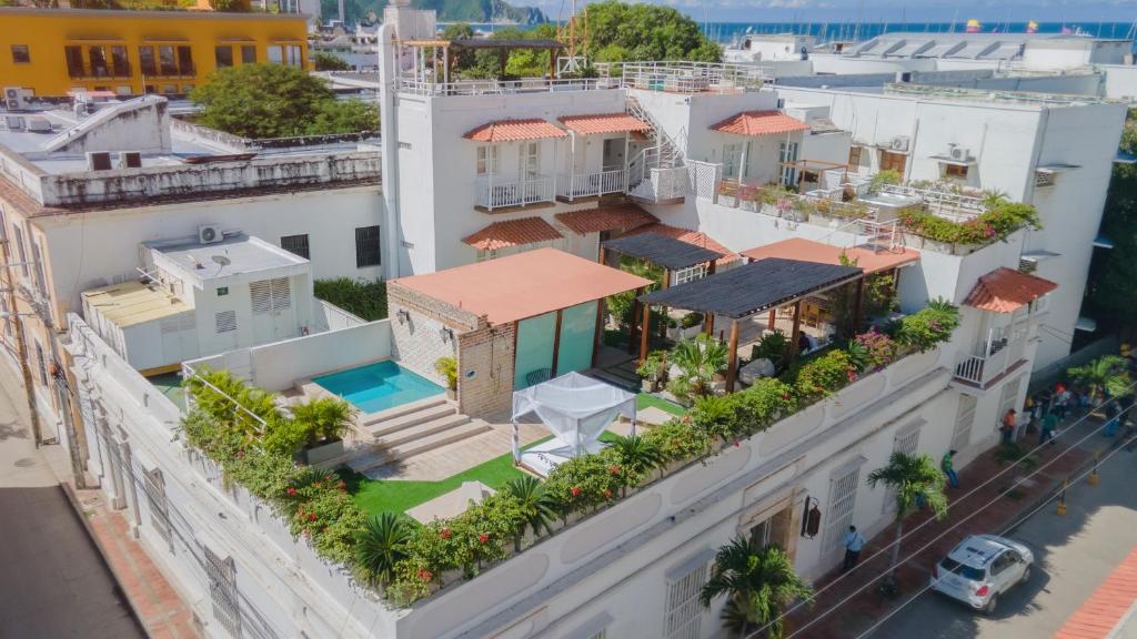 an aerial view of a house at Hotel Boutique Don Pepe in Santa Marta