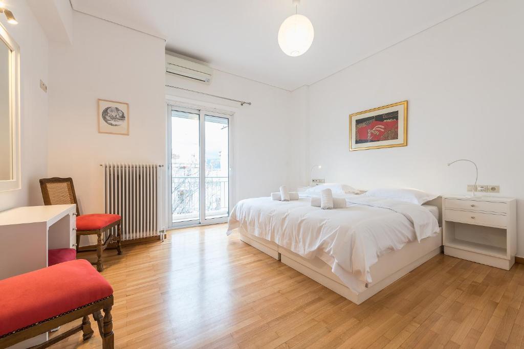 Posteľ alebo postele v izbe v ubytovaní Luxury Penthouse in Kolonaki with view