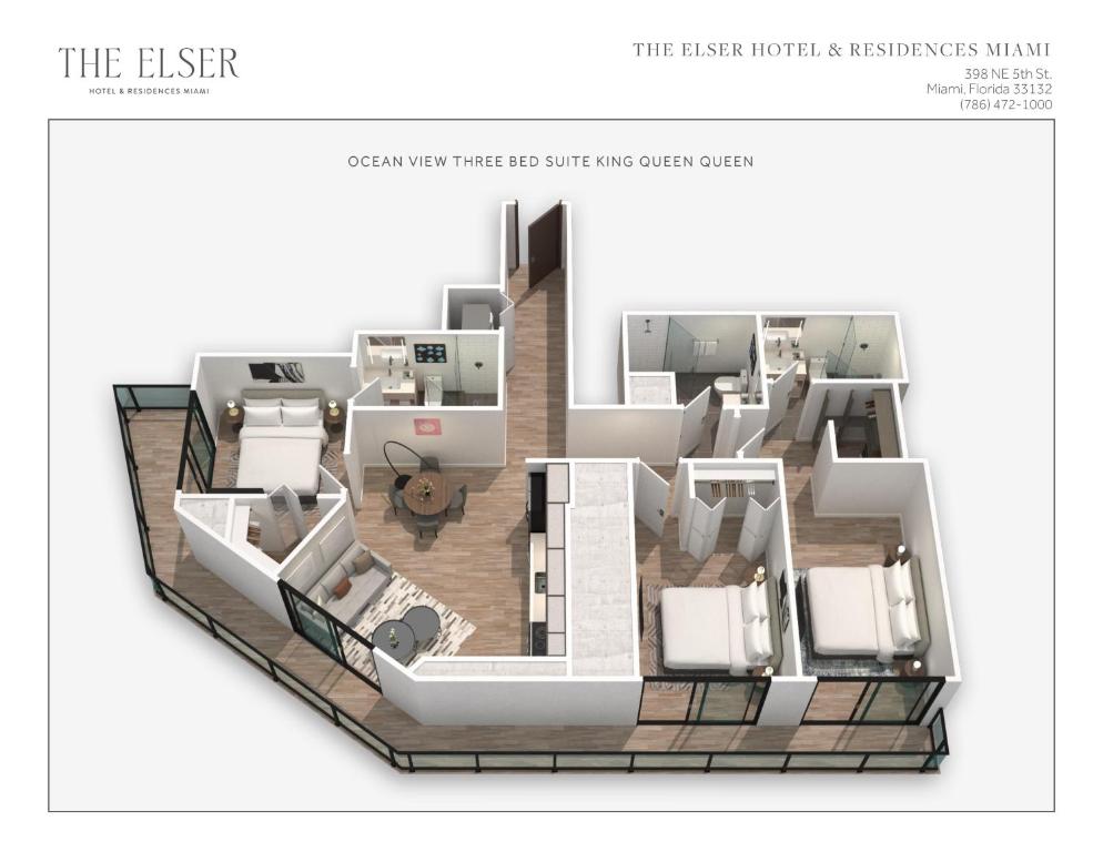 The Elser Hotel Miami - An All-Suite Hotel - جناح غرفة النوم الثالث مع الملك/الكوين/الكوين