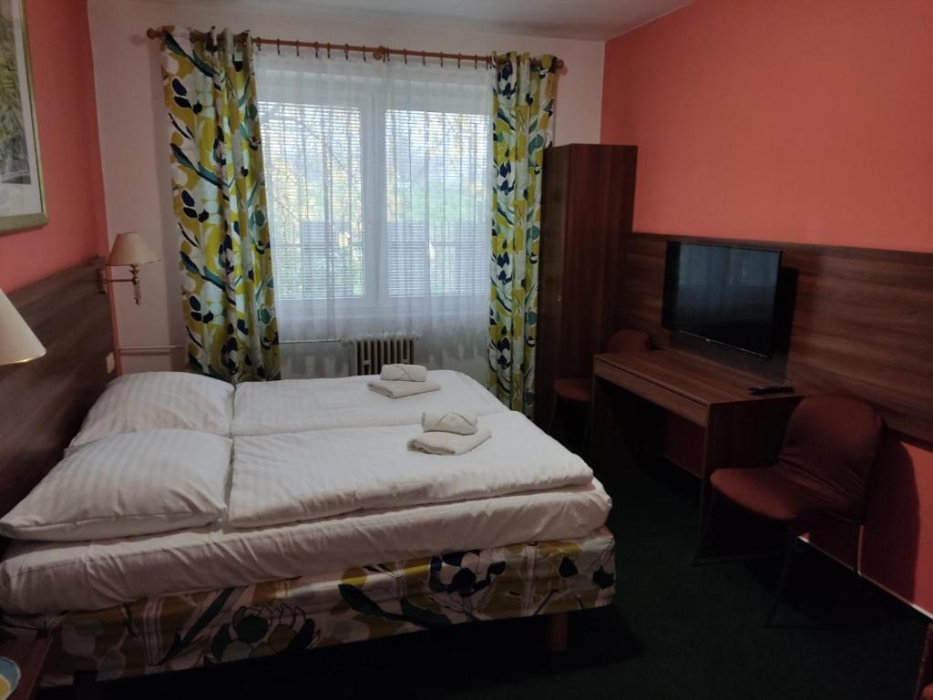 Postel nebo postele na pokoji v ubytování Hotel Formanka