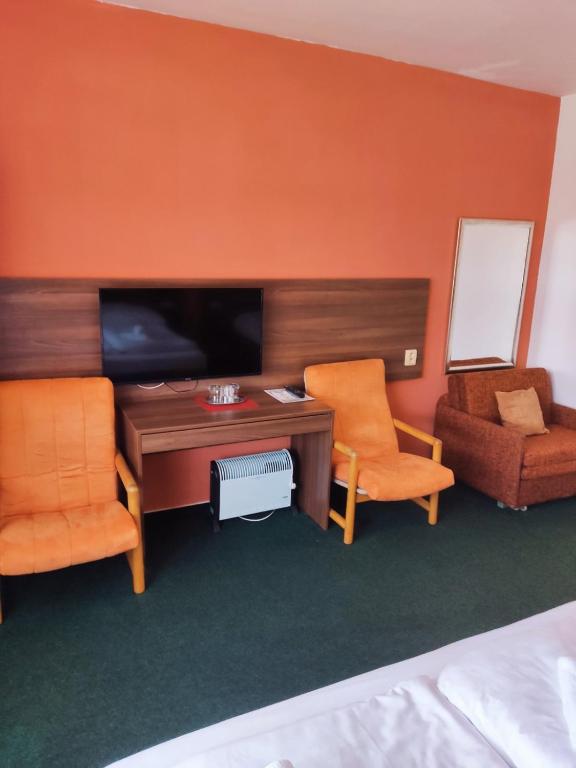 TV a/nebo společenská místnost v ubytování Hotel Formanka