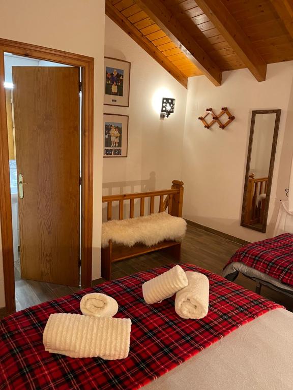Postel nebo postele na pokoji v ubytování Duplex en el pirineo