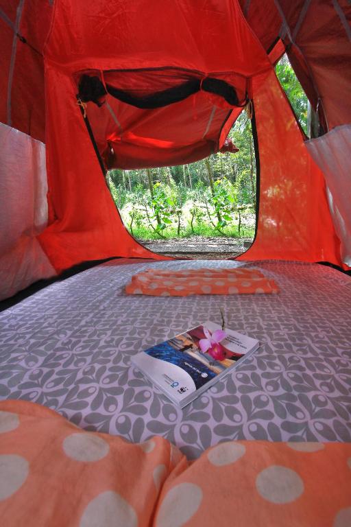 Postel nebo postele na pokoji v ubytování Posada El Silbo Apacible Cabaña y Camping
