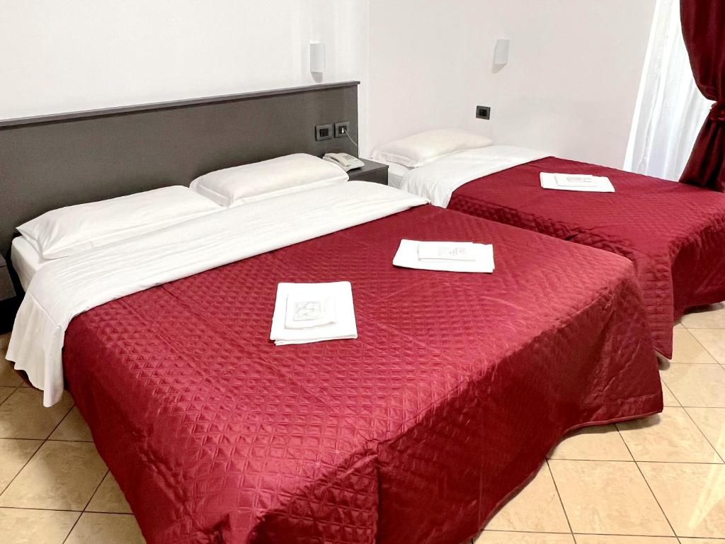 Postel nebo postele na pokoji v ubytování Hotel domus termini