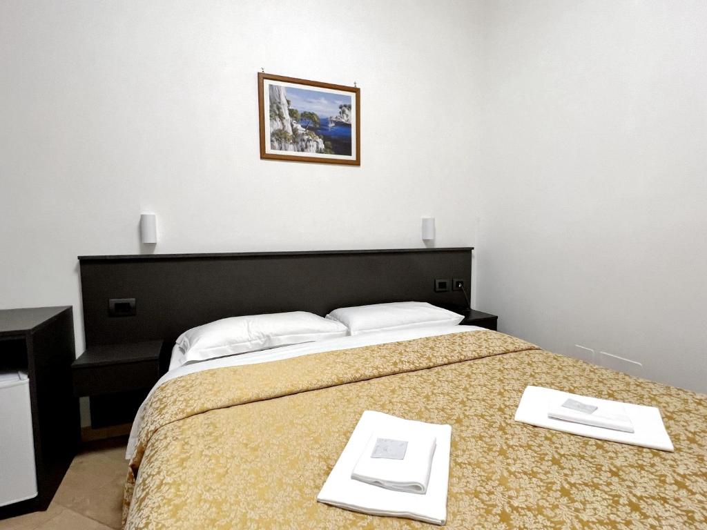 Postel nebo postele na pokoji v ubytování Hotel domus termini