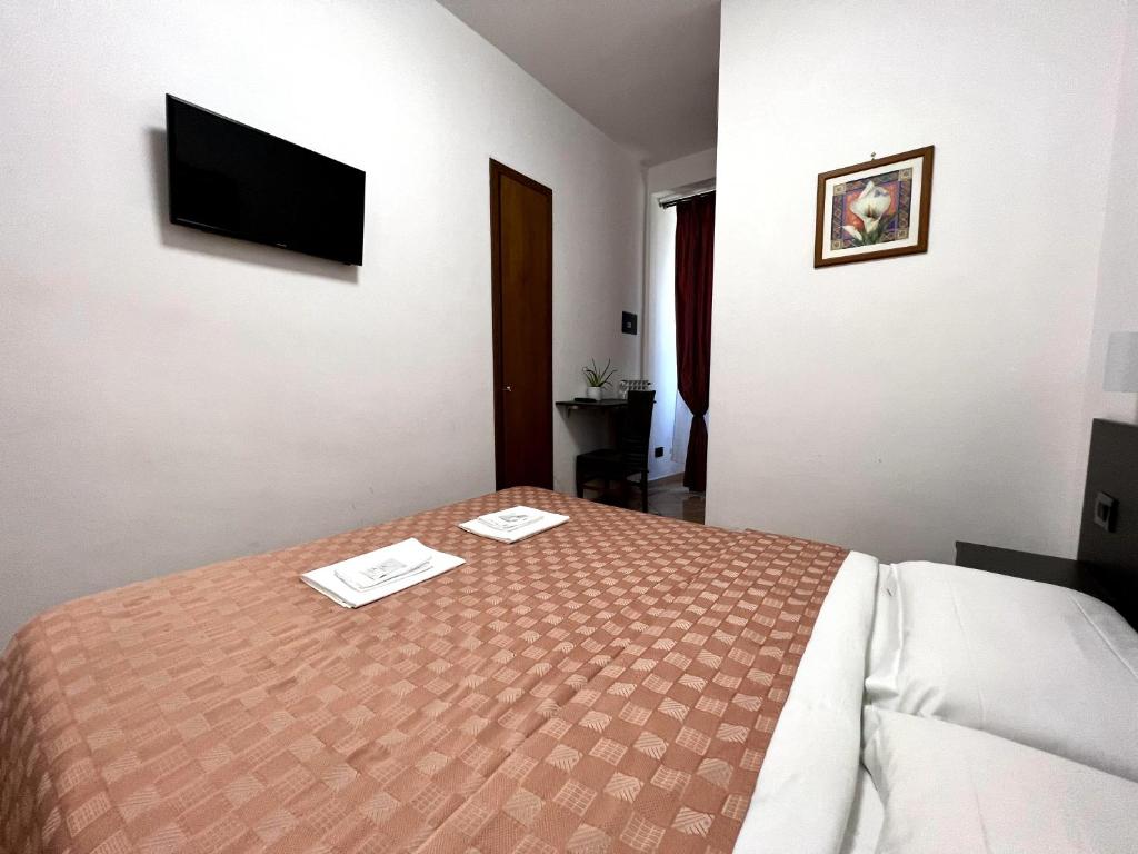 Postel nebo postele na pokoji v ubytování Hotel domus termini