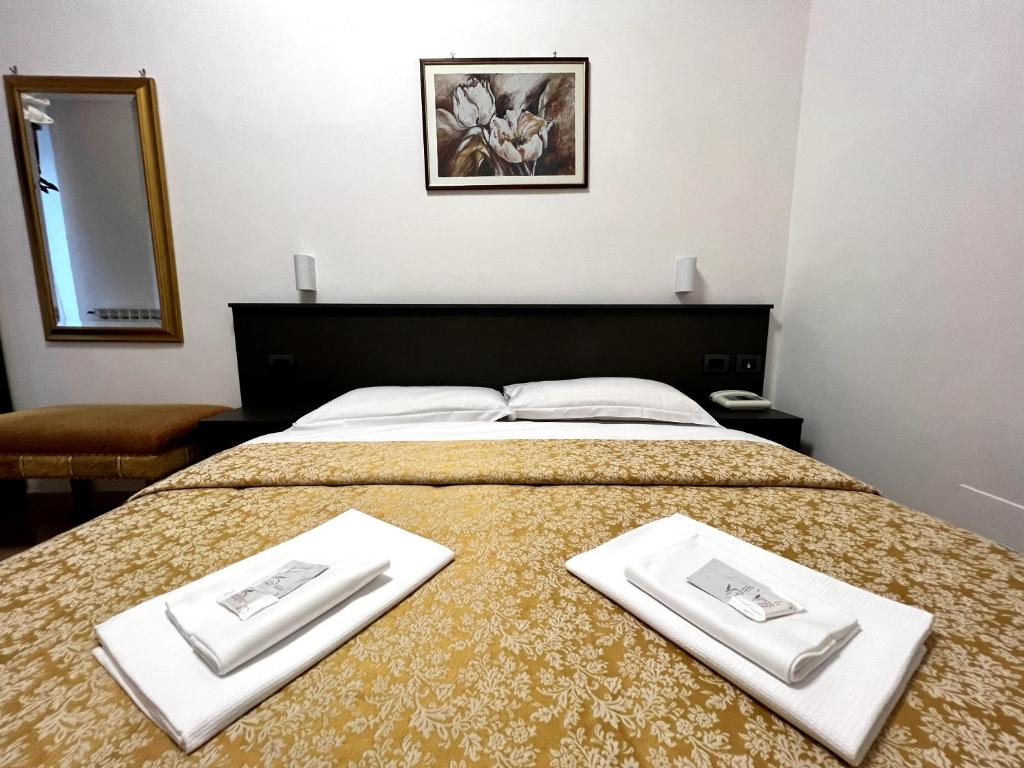 Postel nebo postele na pokoji v ubytování Hotel domus termini