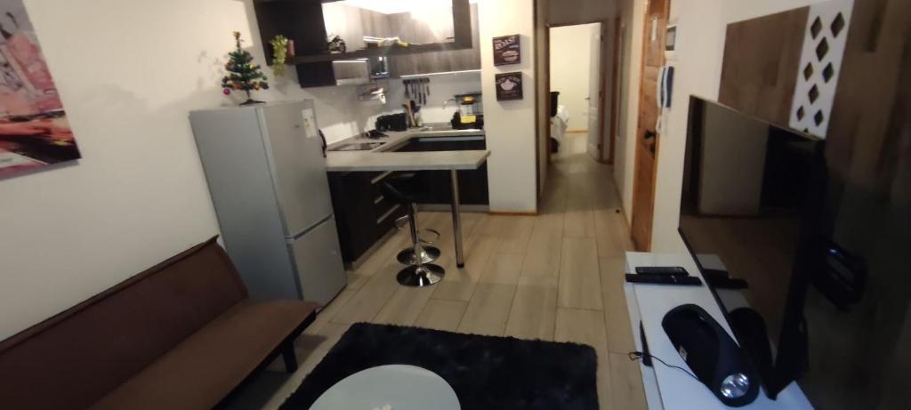 Kuchyň nebo kuchyňský kout v ubytování APART HOTEL EN BULNES