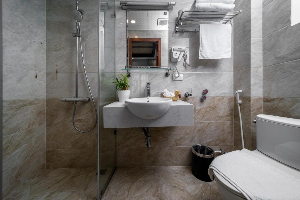 Koupelna v ubytování Veshia Hotel & Spa