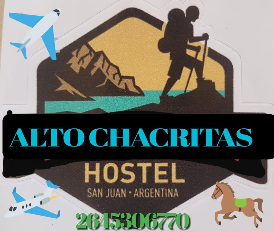 un panneau pour un hôpital alivo chirico avec une photo d'un cheval dans l'établissement Alto Chacrita, à San Juan
