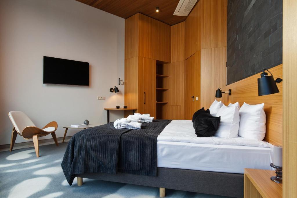 TV a/nebo společenská místnost v ubytování Vytautas Mineral SPA