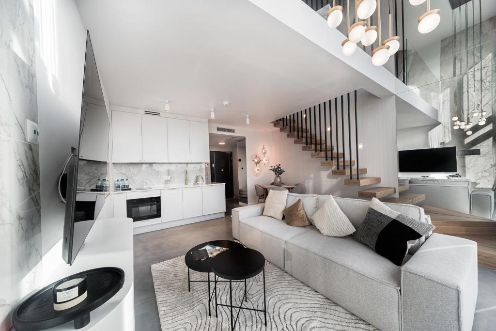 Kuchyň nebo kuchyňský kout v ubytování ApartPark by Baltic Home