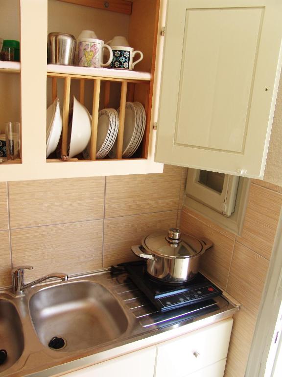 Kuchyň nebo kuchyňský kout v ubytování Alkyonis Apartments