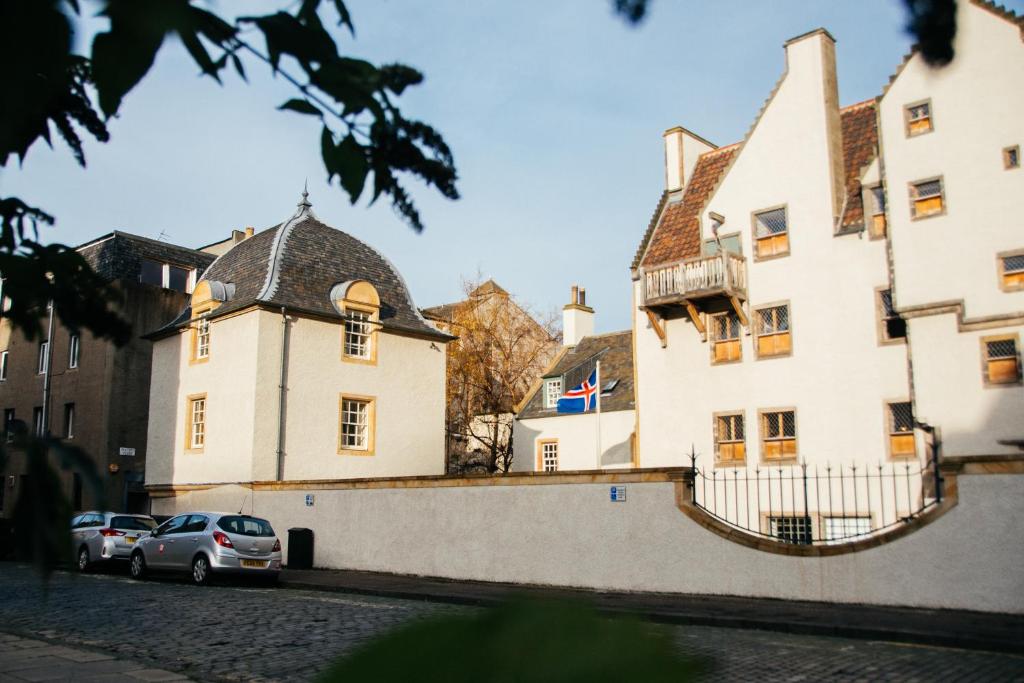 a building with a car parked in front of it at The Pavilion at Lamb's House in Edinburgh