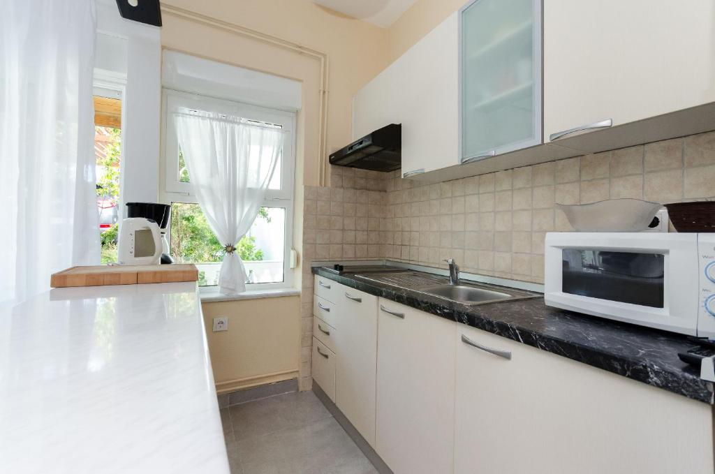 Kuchyň nebo kuchyňský kout v ubytování Apartments Marija G