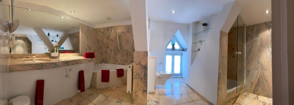 Koupelna v ubytování Hotel Pilgrimhaus