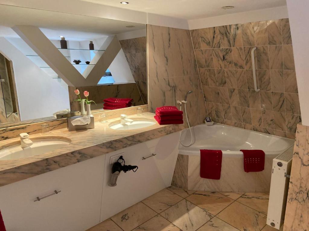 Koupelna v ubytování Hotel Pilgrimhaus