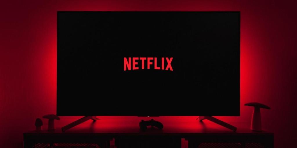a television screen with a netflix sign on it at -NEW-Rosetta Apartment in Piešťany