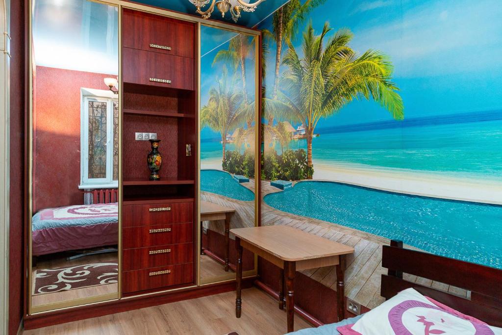 Postel nebo postele na pokoji v ubytování Comfortable apartments in the center of Dnipro