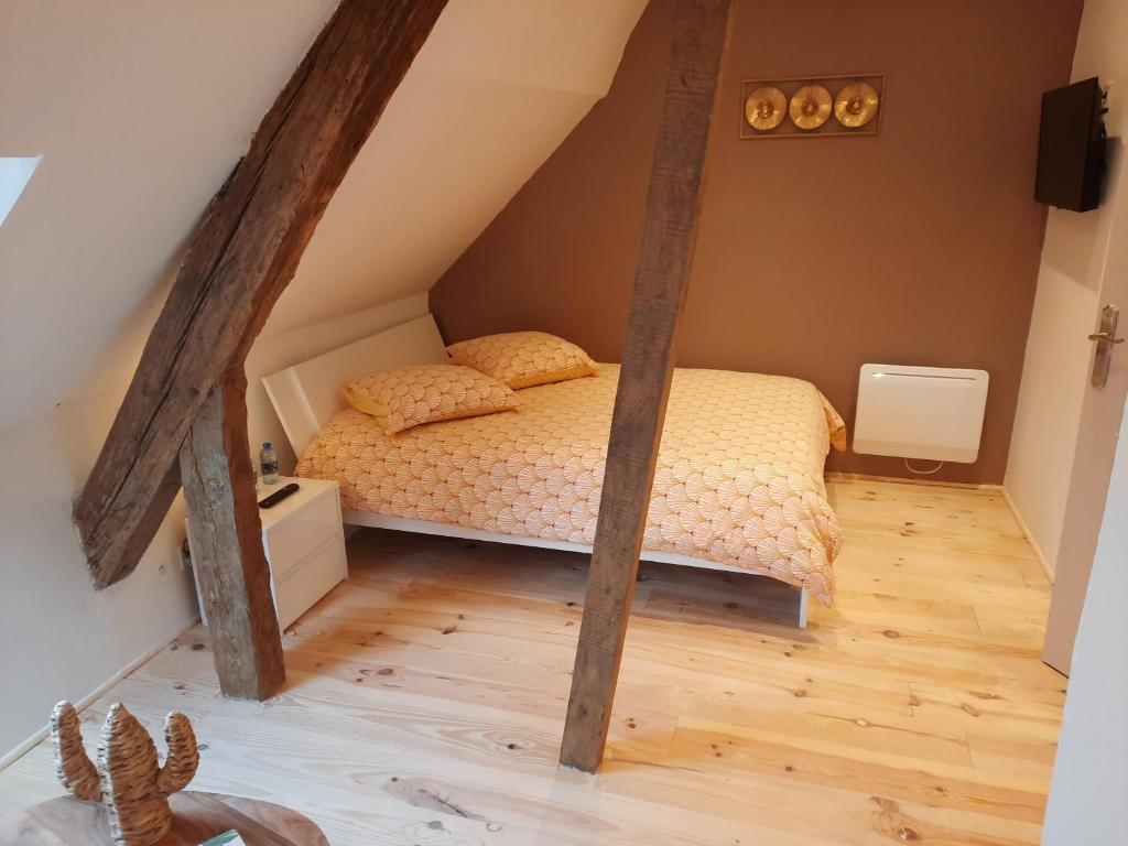 Postel nebo postele na pokoji v ubytování Chez collette