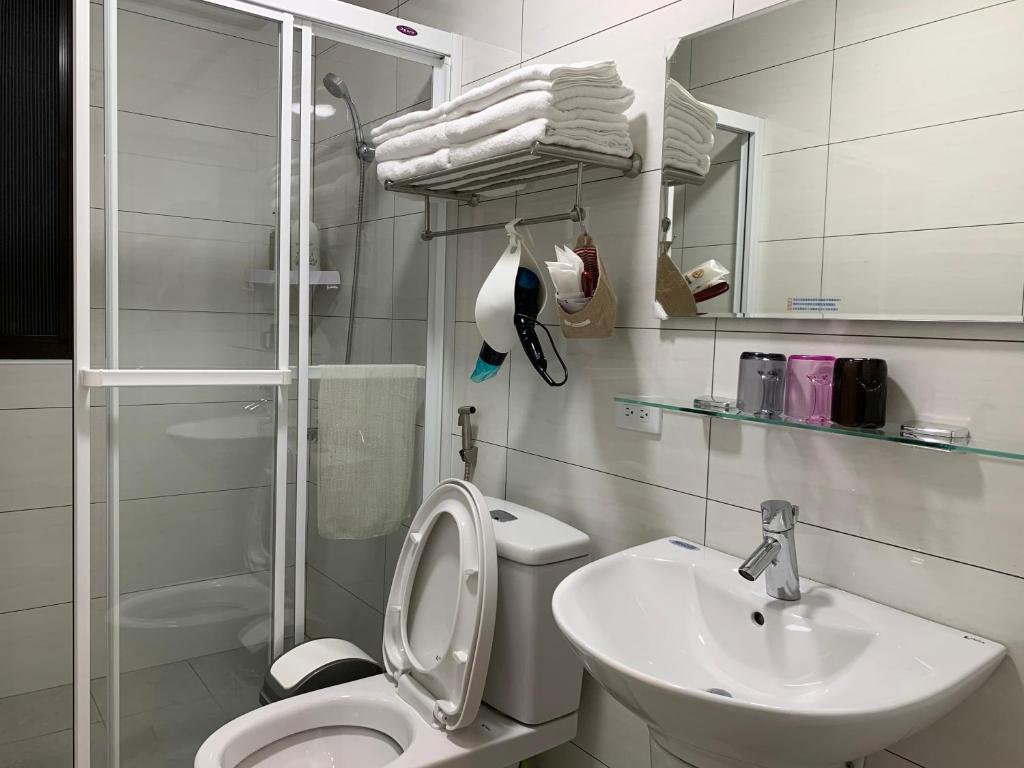 Koupelna v ubytování Daiwen Homestay