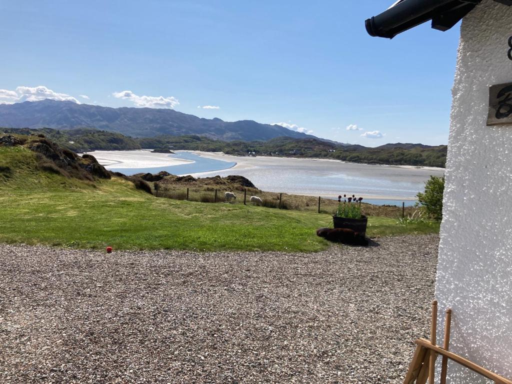 a view of a body of water from a house at Bourblach in Mallaig