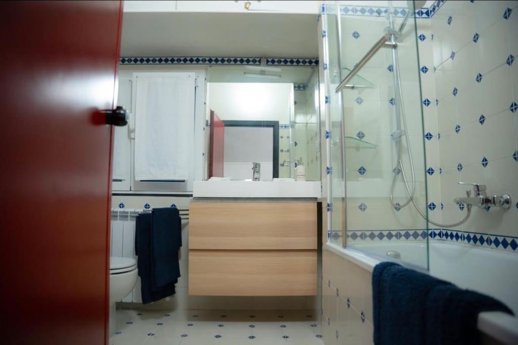 A bathroom at Hulu