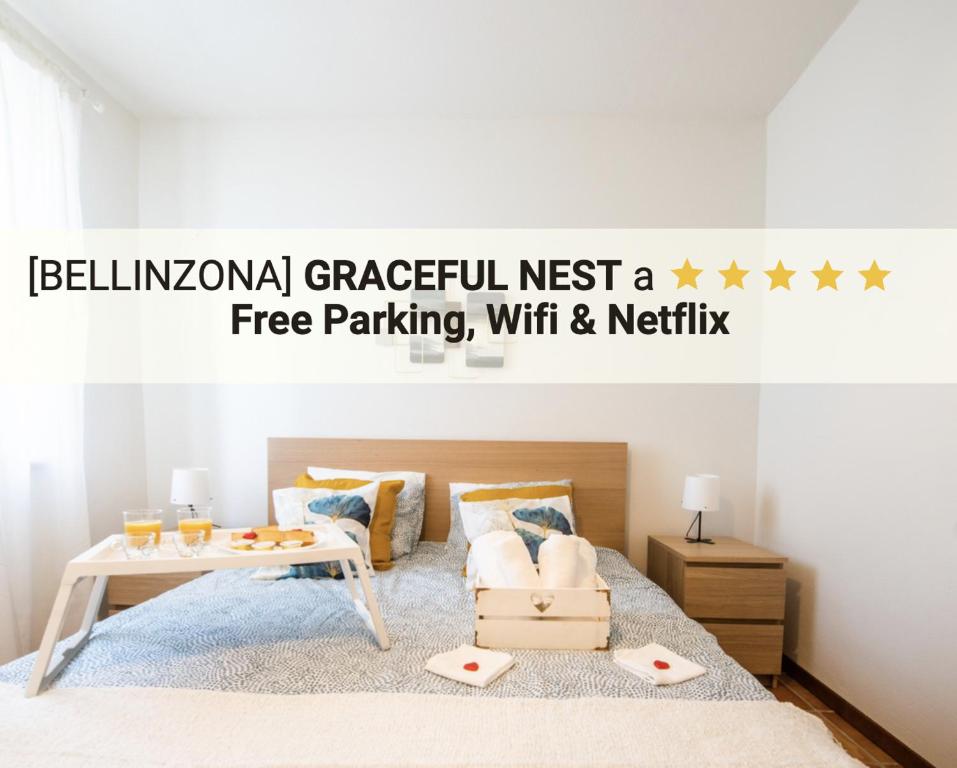 Postel nebo postele na pokoji v ubytování [NEW BELLINZONA] Grazioso Nido a ☆☆☆☆☆