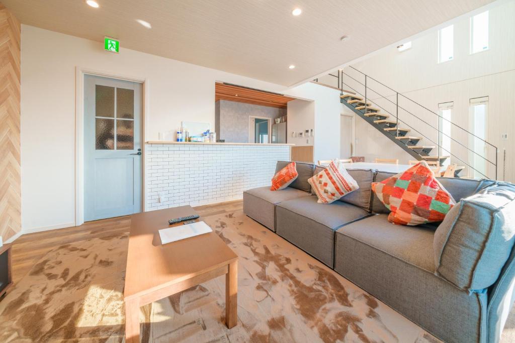Posezení v ubytování Ryu shi ma Ocean View Villa