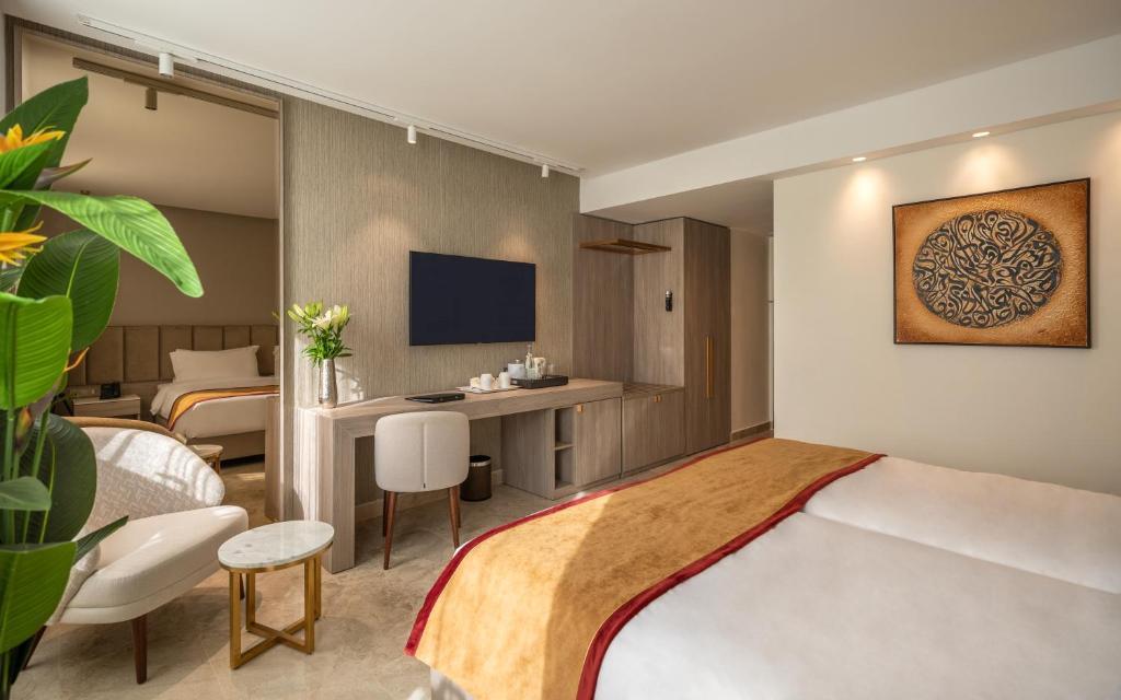 Hotel Royal ASBU Tunisにあるベッド