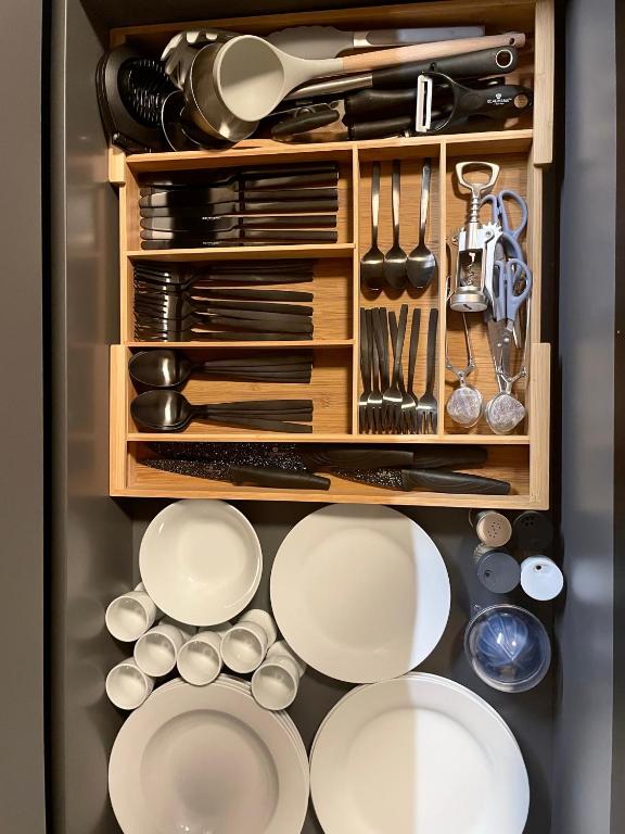 Kuchyň nebo kuchyňský kout v ubytování Apartmán Hubertus No. 17