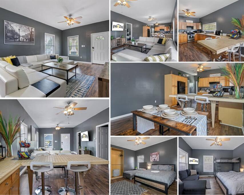 a collage of photos of a living room and a kitchen at Wonderful 3 Bed 2 Bath House in Heart of YBOR City in Tampa