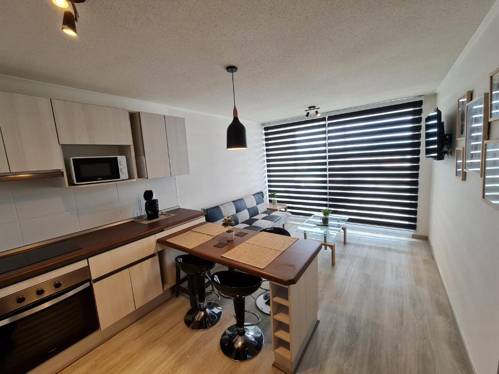 Kuchyň nebo kuchyňský kout v ubytování Departamento La Serena