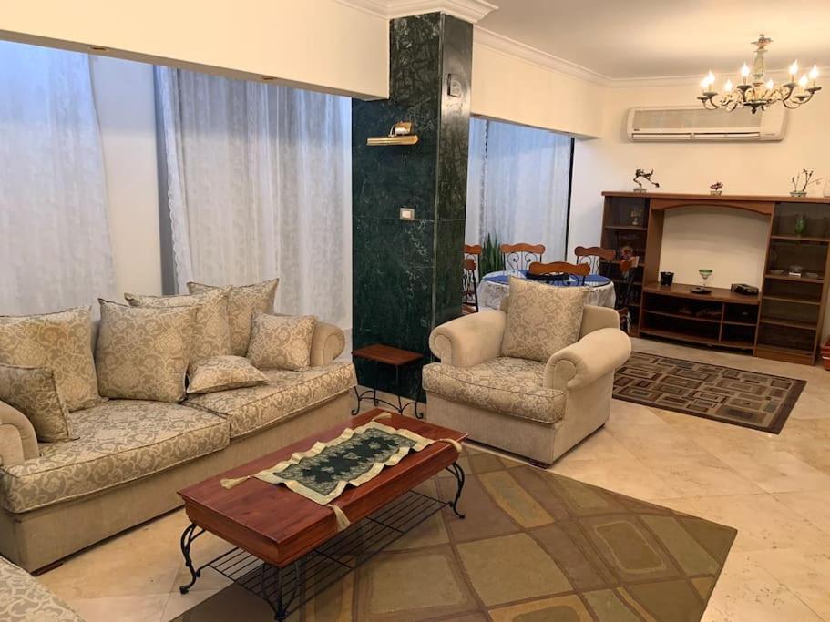 Sala de estar con 2 sofás y mesa en Maadi Nerco, en El Cairo