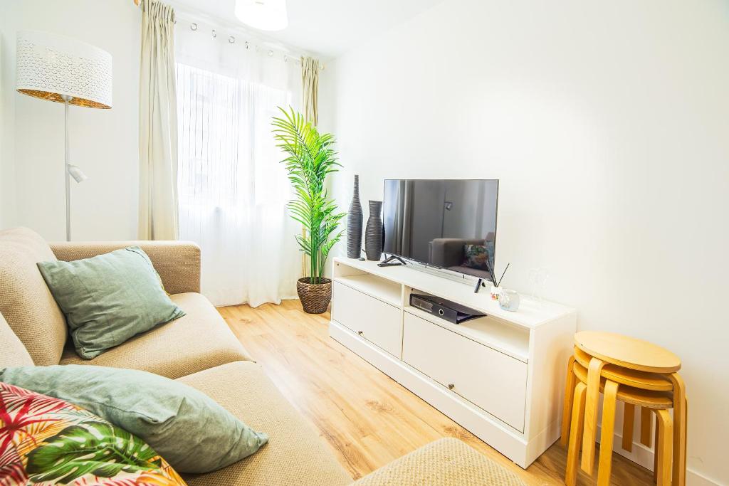 TV a/nebo společenská místnost v ubytování CARTAGENAFLATS, Apartamentos Anfiteatro Romano 4B