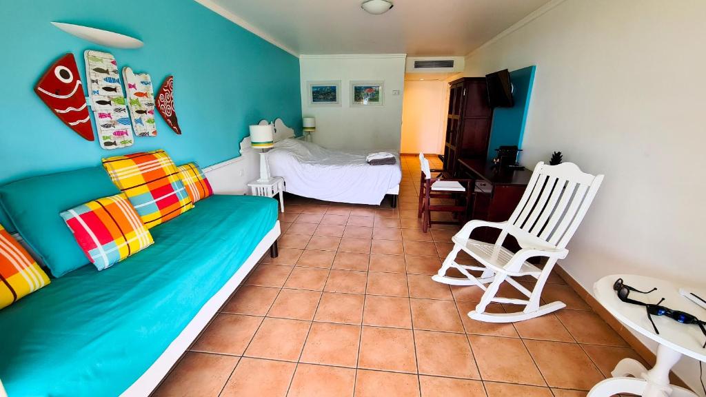 Postel nebo postele na pokoji v ubytování Studio Premium Vue Mer, Plage