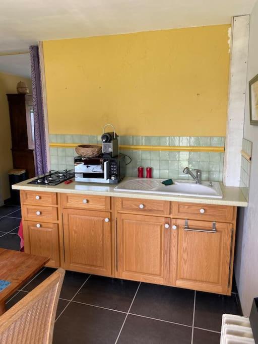 Kuchyňa alebo kuchynka v ubytovaní Maison avec piscine intérieure chauffée,sauna, et billard