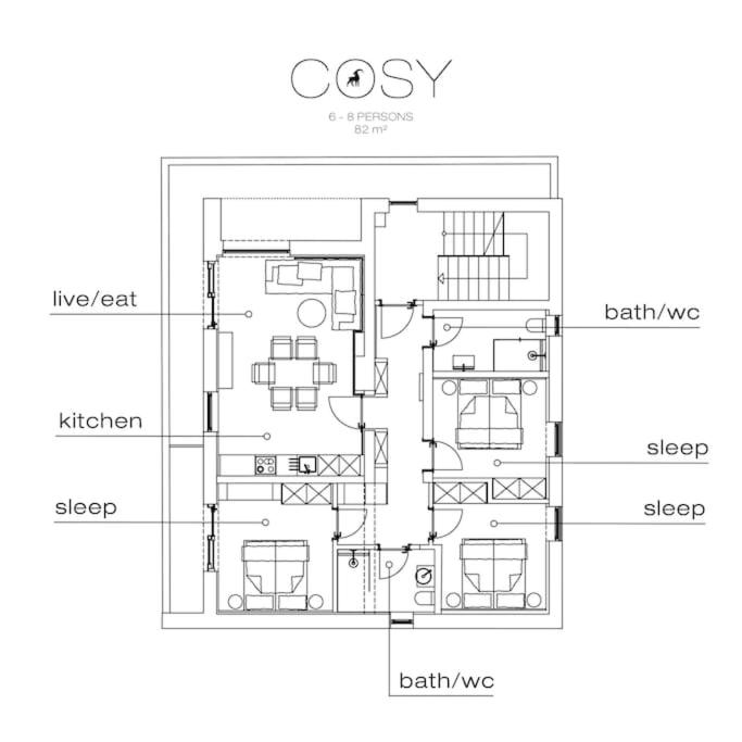 Půdorys ubytování Cozy Loft in the Alps of Zillertal