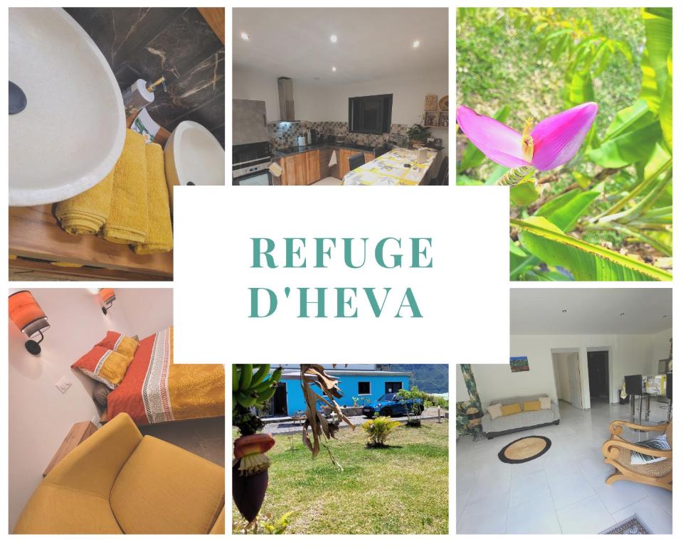 a collage of photos with the words refuge disney at Le Refuge d'Heva in Salazie