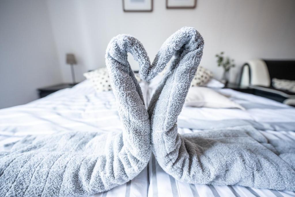 Postel nebo postele na pokoji v ubytování Apartmány Lanna