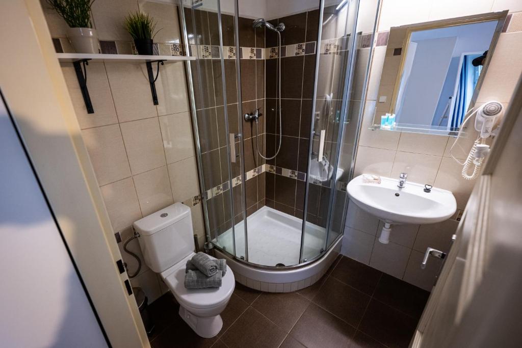 Koupelna v ubytování Apartmány Lanna