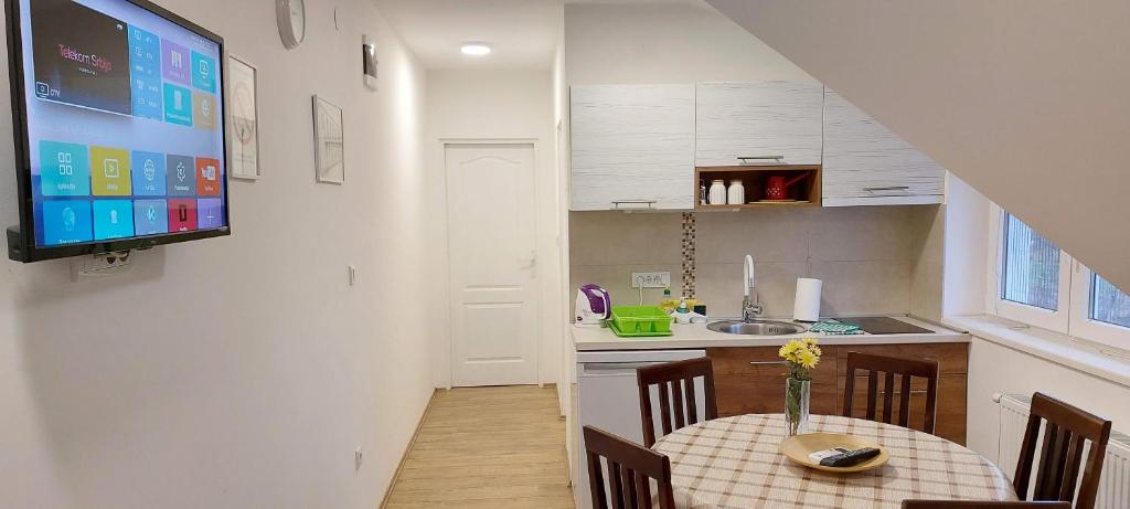Kuchyň nebo kuchyňský kout v ubytování ANA Apartment