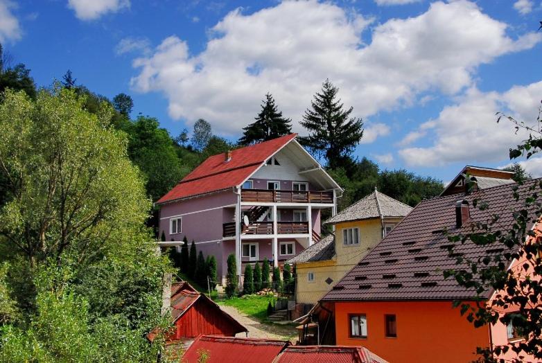 a group of houses in a village with trees at Casa Daiana in Borsa