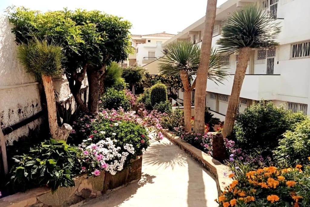 Zahrada ubytování Apartment with large terrace, 10 meters from Playa de las Burras
