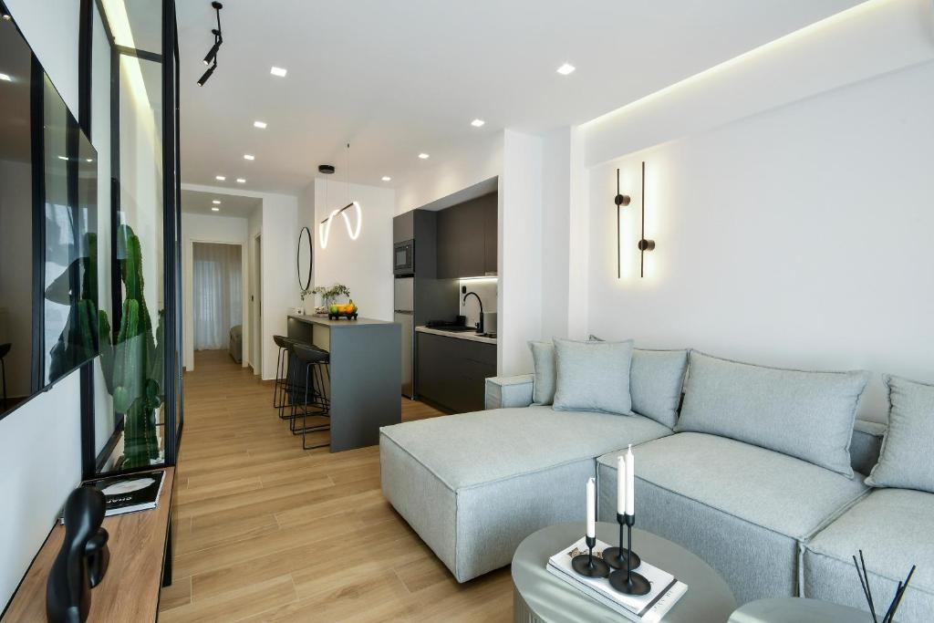 TV a/nebo společenská místnost v ubytování Luxury Downtown Apartment C2