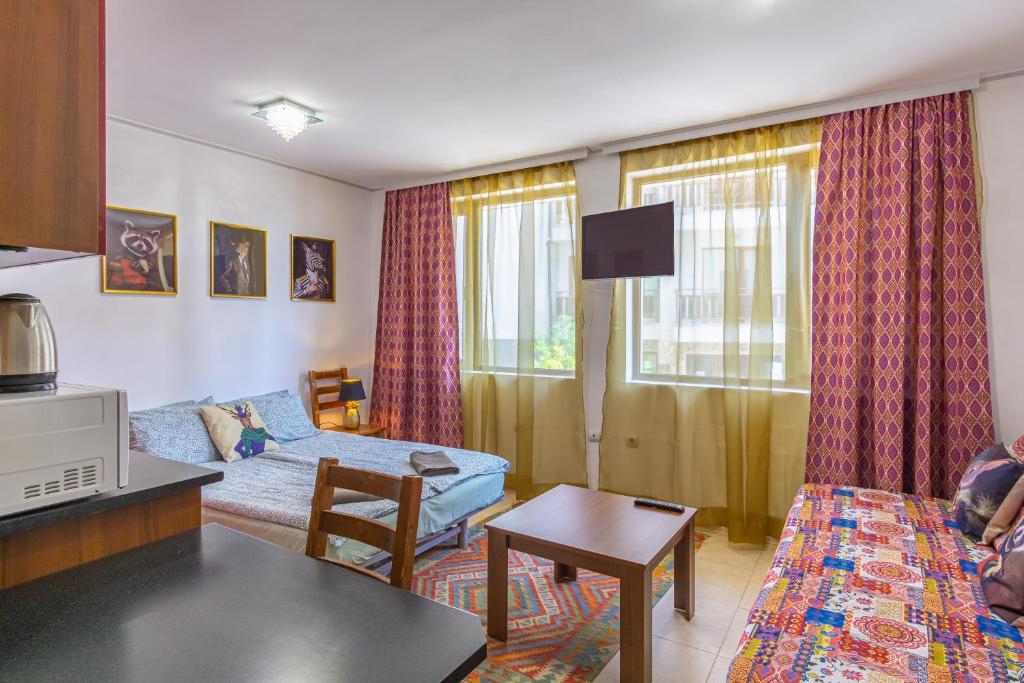 Кът за сядане в Bansko Studio 30m From Gondola - T.K. 4B