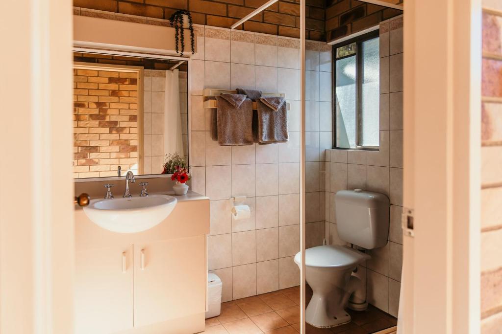 Koupelna v ubytování Abacus Motel