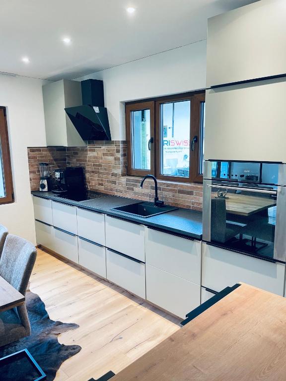 Kuchyň nebo kuchyňský kout v ubytování Ferienhaus Granula